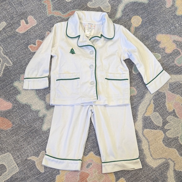 Stellybelly Other - Festive Tree Embroidered Kids Pajama Set